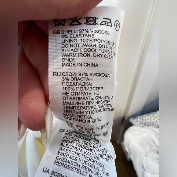 REISS Riana Color block Bodycon Dress in White/Nude/Black Womens Size 10 - Picture 10 of 11